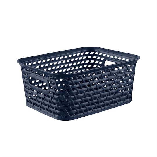 Navy Blue Woven Plastic Basket by Ashland&#xAE;
